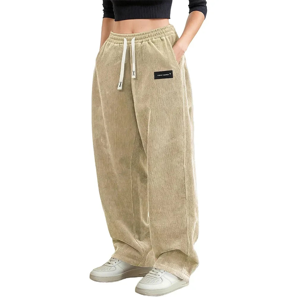 Mode Lumiére™ | Pantalon velours côtelé unisexe coupe ample