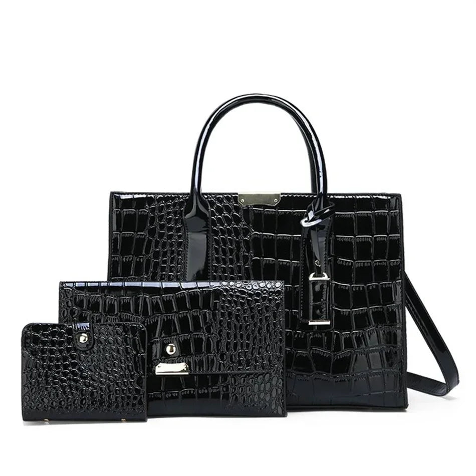 Sac à main motif crocodile pour femme, grande capacité, sac fourre-tout initié, sacs à main et sacs à main en cuir, sacs à main de luxe pour femme, designer