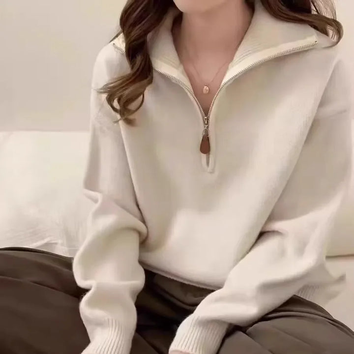 Pull Zippé Confort Élégant – Style Décontracté Raffiné