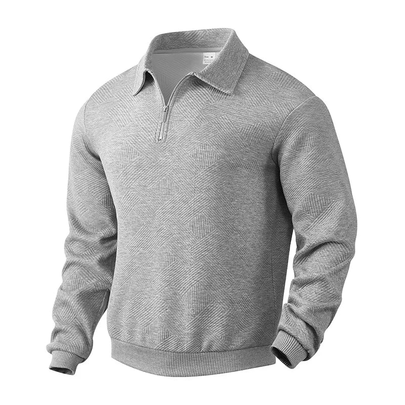 Pull homme col zippé à allure élégante et confort moderne