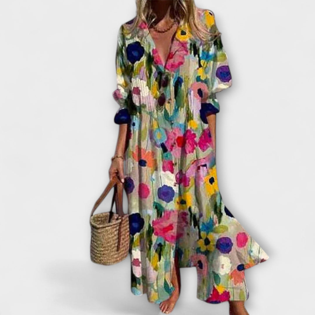 Lila - Robe Maxi Lichotivé avec Couverture de Ventre