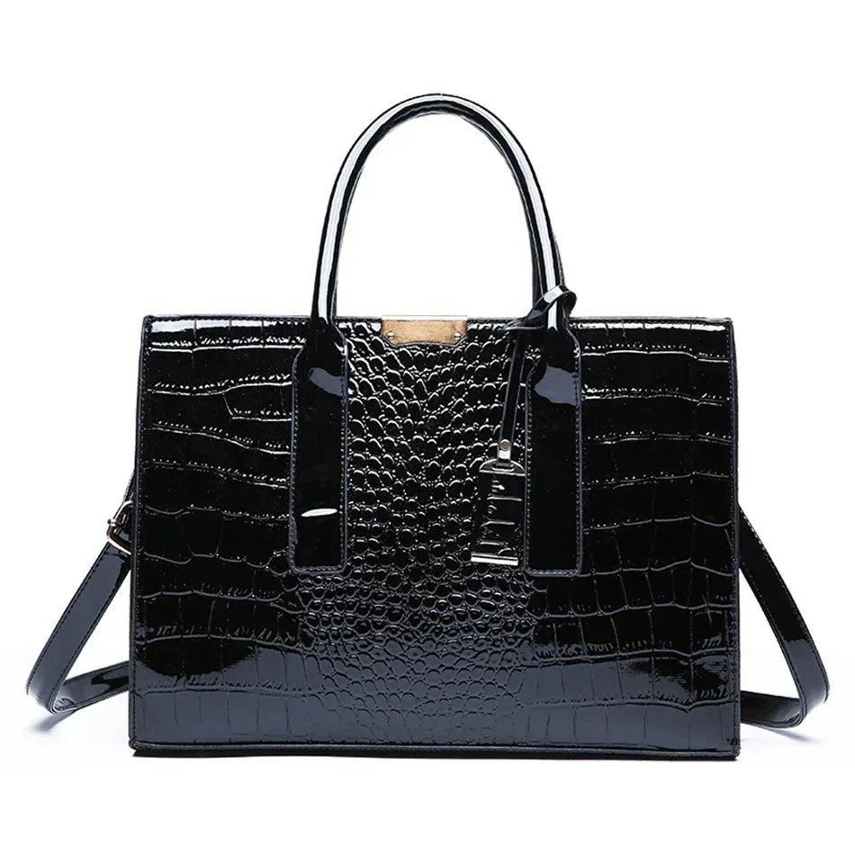 Sac à main motif crocodile pour femme, grande capacité, sac fourre-tout initié, sacs à main et sacs à main en cuir, sacs à main de luxe pour femme, designer
