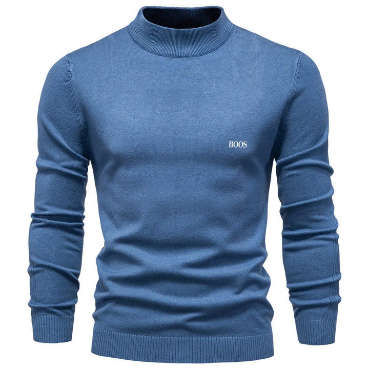 Pull homme col mi-haut à coupe ajustée, élégant et confortable