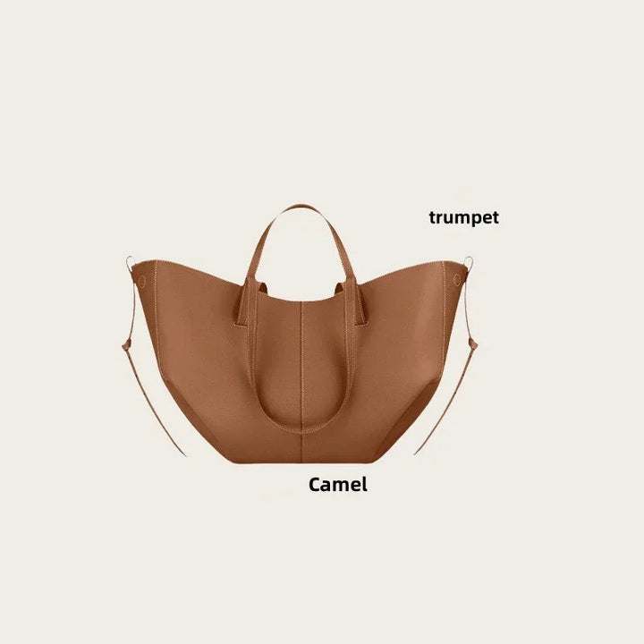Sac à ailes portatif de luxe de grande capacité, sac à bandoulière décontracté pour femmes, sac fourre-tout sous les bras en cuir, 2025