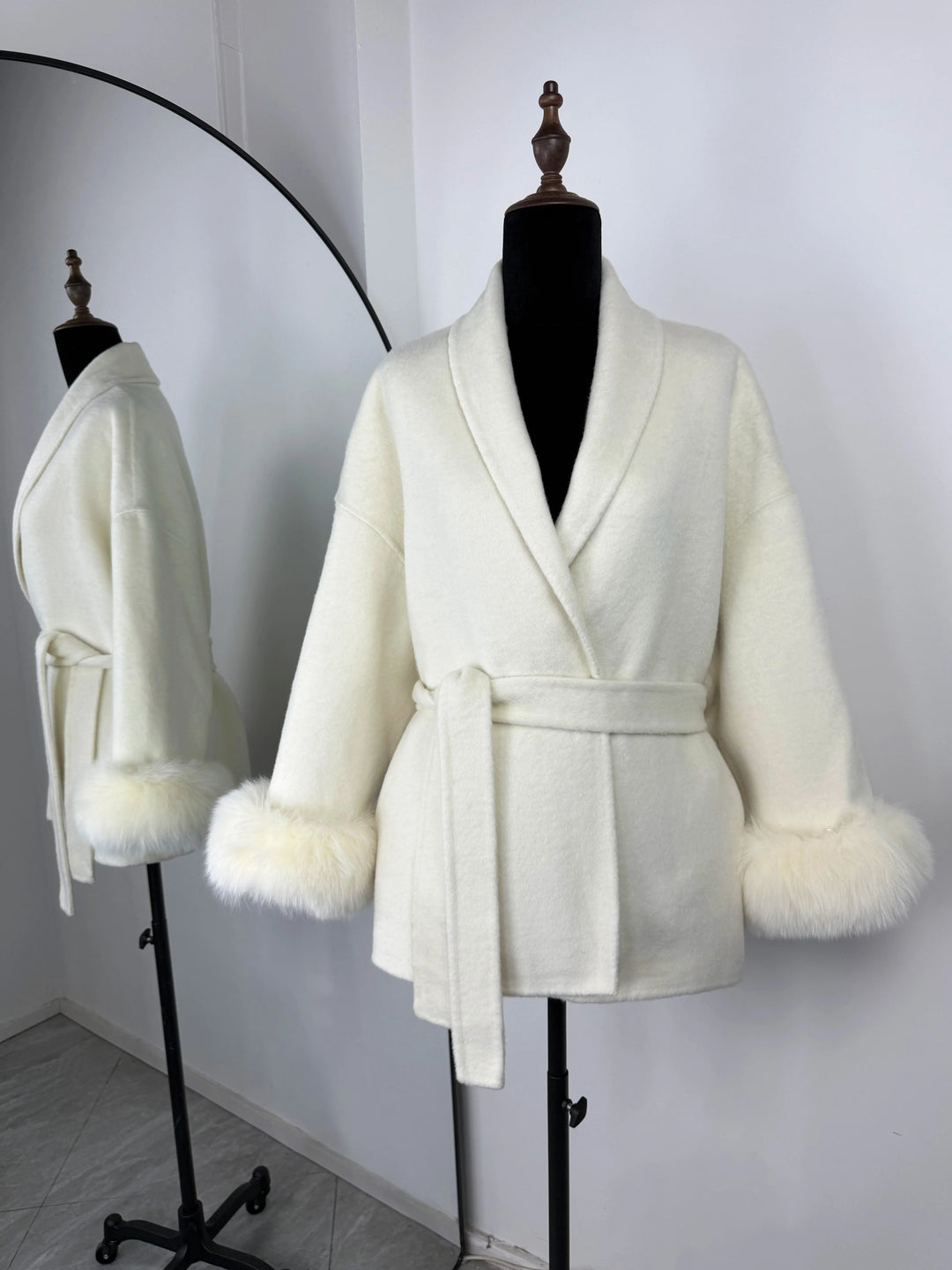 TARUXY fourrure de renard laine manteaux femmes manteau court bureau dame amovible élégant Double face laine pardessus 2025 nouvelle veste Cardigan