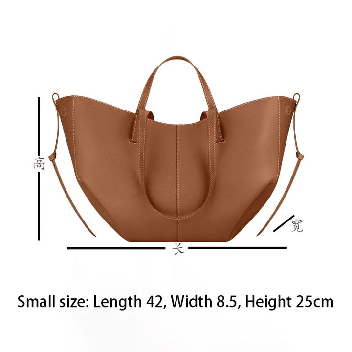 Sac à ailes portatif de luxe de grande capacité, sac à bandoulière décontracté pour femmes, sac fourre-tout sous les bras en cuir, 2025