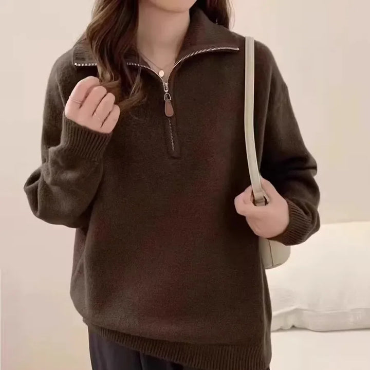 Pull Zippé Confort Élégant – Style Décontracté Raffiné