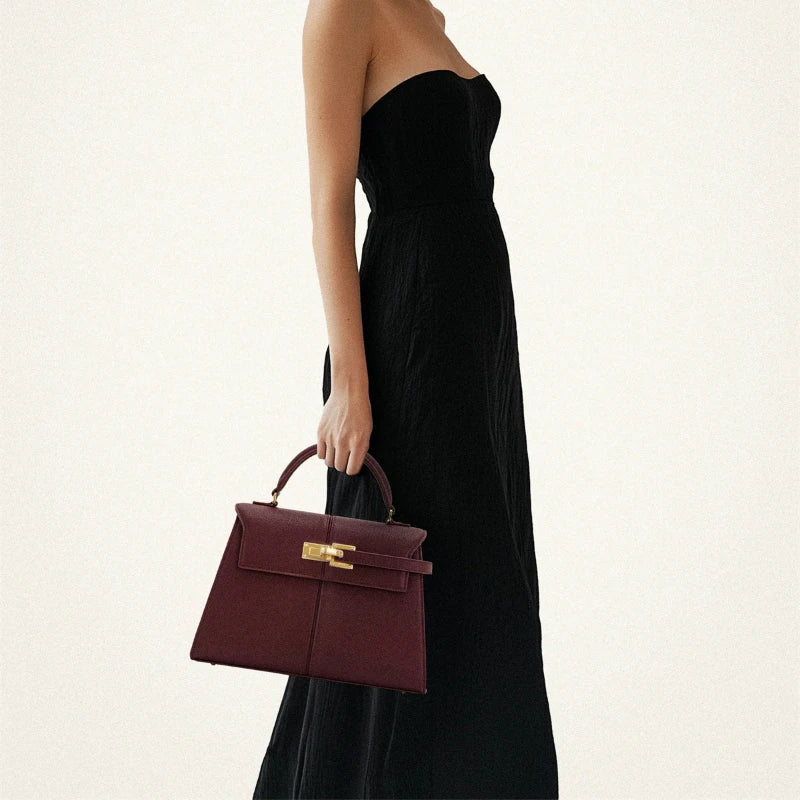 JW PEI-Grand Sac à Main Carré à Bandoulière pour Femme, Sac Haut de Gamme, Elise Designer Fashion, Bordeaux, Nouveau, 2025