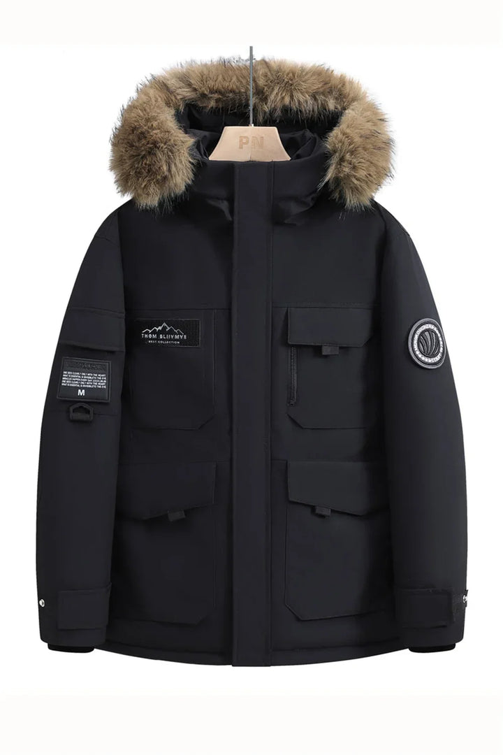 New Winter Down Jackets for Men Hoods and Fur Collars New High-quality Waterproof Windproof Down Coat for Men Women Warm Parkas