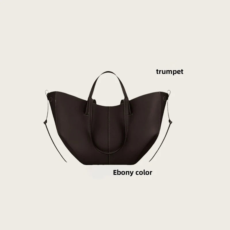 Sac à ailes portatif de luxe de grande capacité, sac à bandoulière décontracté pour femmes, sac fourre-tout sous les bras en cuir, 2025