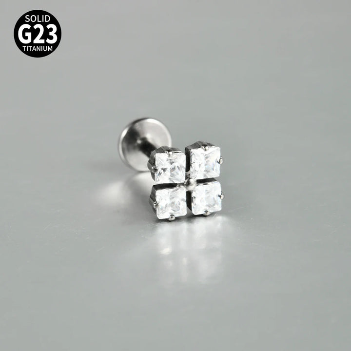 Boucle d'oreille Piercing Fleur en Titane G23 – Brillance Délicate et Confort