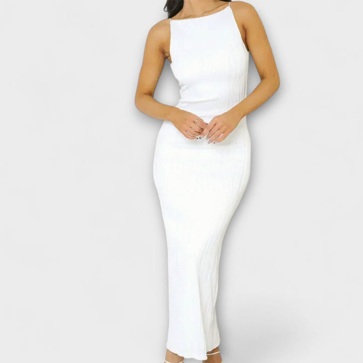 Robes maxi sans manches élégantes avec fronces