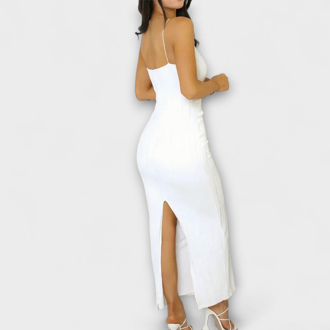 Robes maxi sans manches élégantes avec fronces