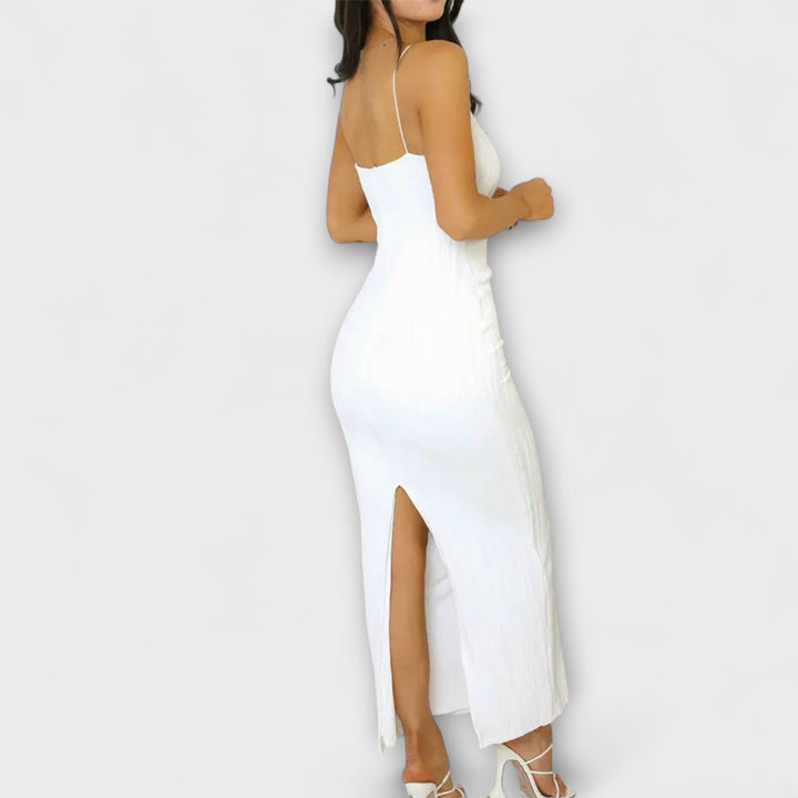 Robes maxi sans manches élégantes avec fronces