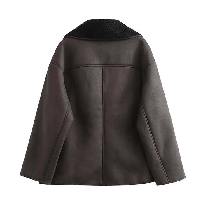 MUJER 2025 femme épais Faux cuir vestes pour femmes automne hiver manteaux chauds femme Demi-saison en peluche veste femmes vêtements d'extérieur