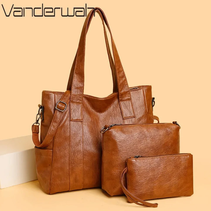 Sacs à bandoulière en cuir PU de haute qualité pour femmes, nouveaux sacs à main Messenger pour dames, créateur de luxe, 3 ensembles
