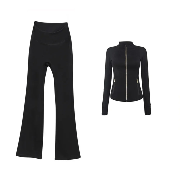 2025 L310 Tenue de yoga pour femme deux pièces pantalons longs évasés costumes