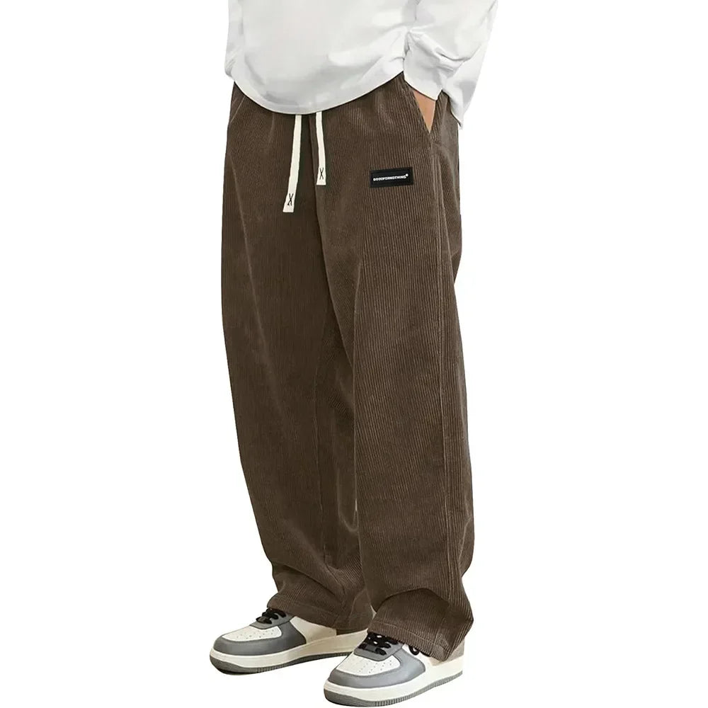 Mode Lumiére™ | Pantalon velours côtelé unisexe coupe ample