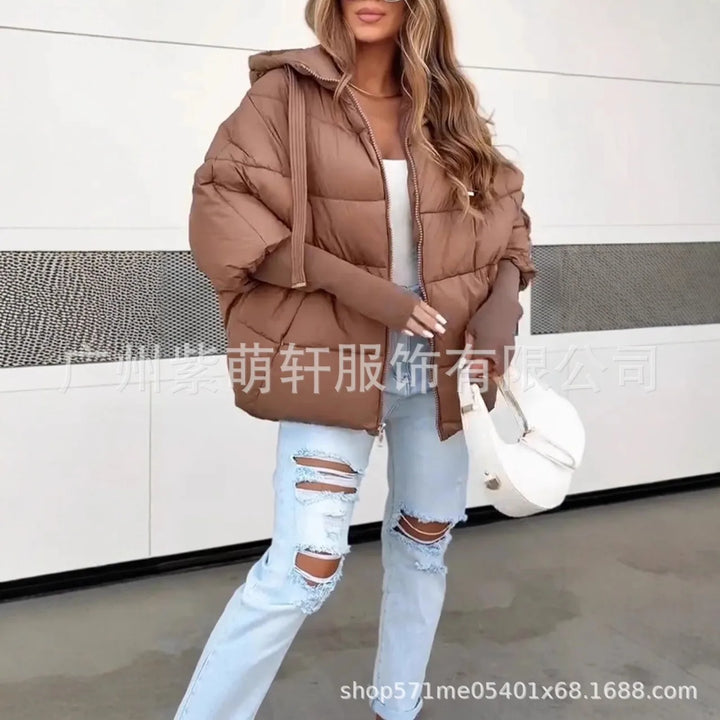 Manteaux matelassés à capuche pour femmes, nouvelle mode européenne et américaine, couleur unie, décontracté, tendance, élégant, manches longues, vêtements féminins Parkas