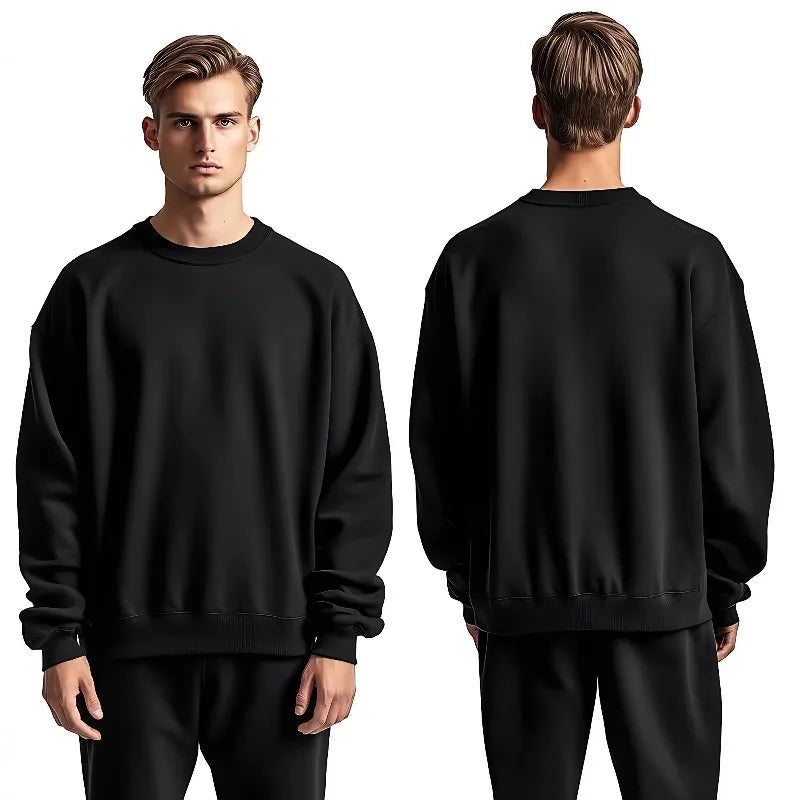 Sweat-shirt à manches longues pour hommes, grande taille, mode décontractée, automne et hiver, haut unisexe Simple et confortable, offre spéciale