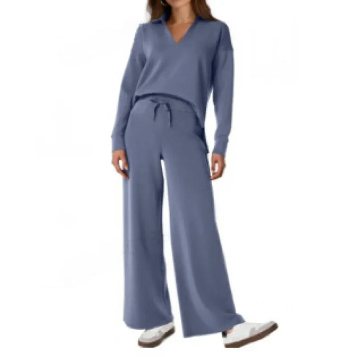 Ensemble pantalon de trajet en Fiber de Polyester pour femmes, décontracté, à la mode, manches longues, cordon de serrage, couleur unie, nouveau Style, printemps automne