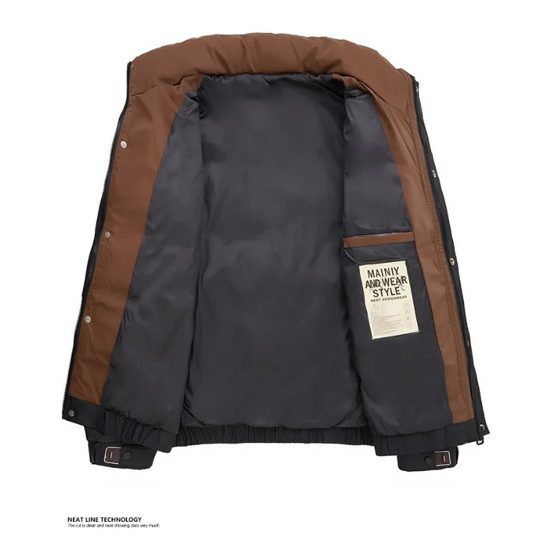 Hiver court doudoune hommes nouveau blanc canard vers le bas manteaux hommes hiver qualité manteau mâle extérieur coupe-vent plus épais chaud Parkas