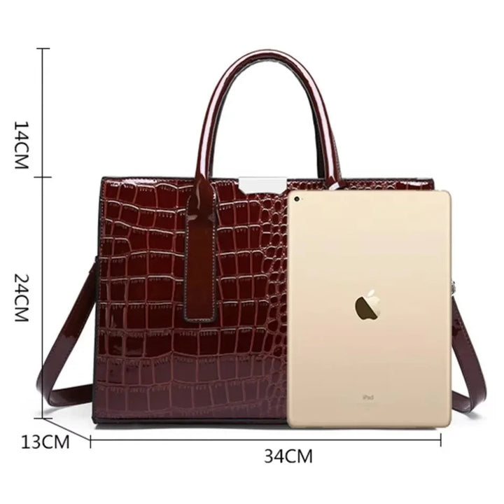 Sac à main motif crocodile pour femme, grande capacité, sac fourre-tout initié, sacs à main et sacs à main en cuir, sacs à main de luxe pour femme, designer