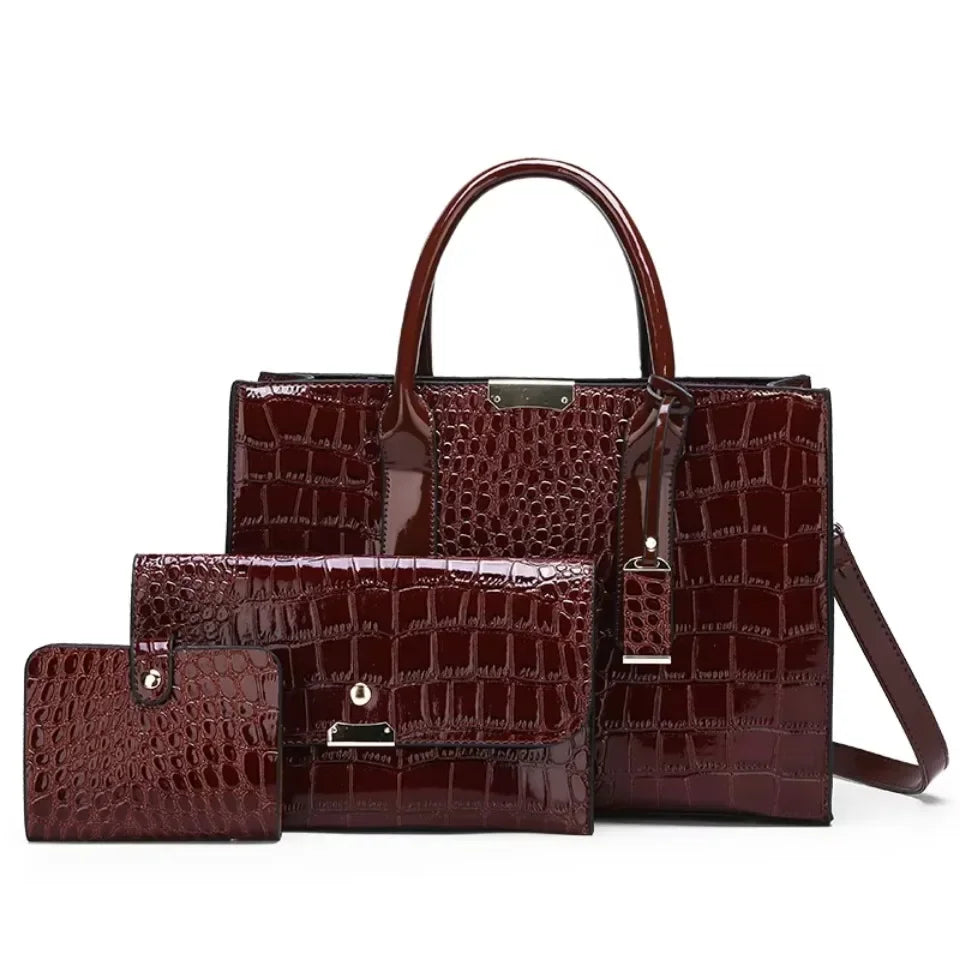 Sac à main motif crocodile pour femme, grande capacité, sac fourre-tout initié, sacs à main et sacs à main en cuir, sacs à main de luxe pour femme, designer
