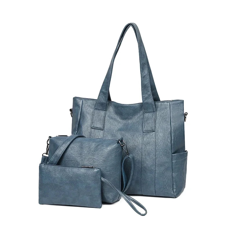 Sacs à bandoulière en cuir PU de haute qualité pour femmes, nouveaux sacs à main Messenger pour dames, créateur de luxe, 3 ensembles