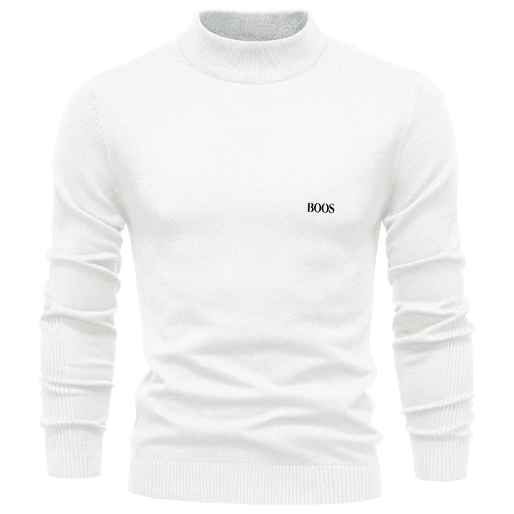 Pull homme col mi-haut à coupe ajustée, élégant et confortable