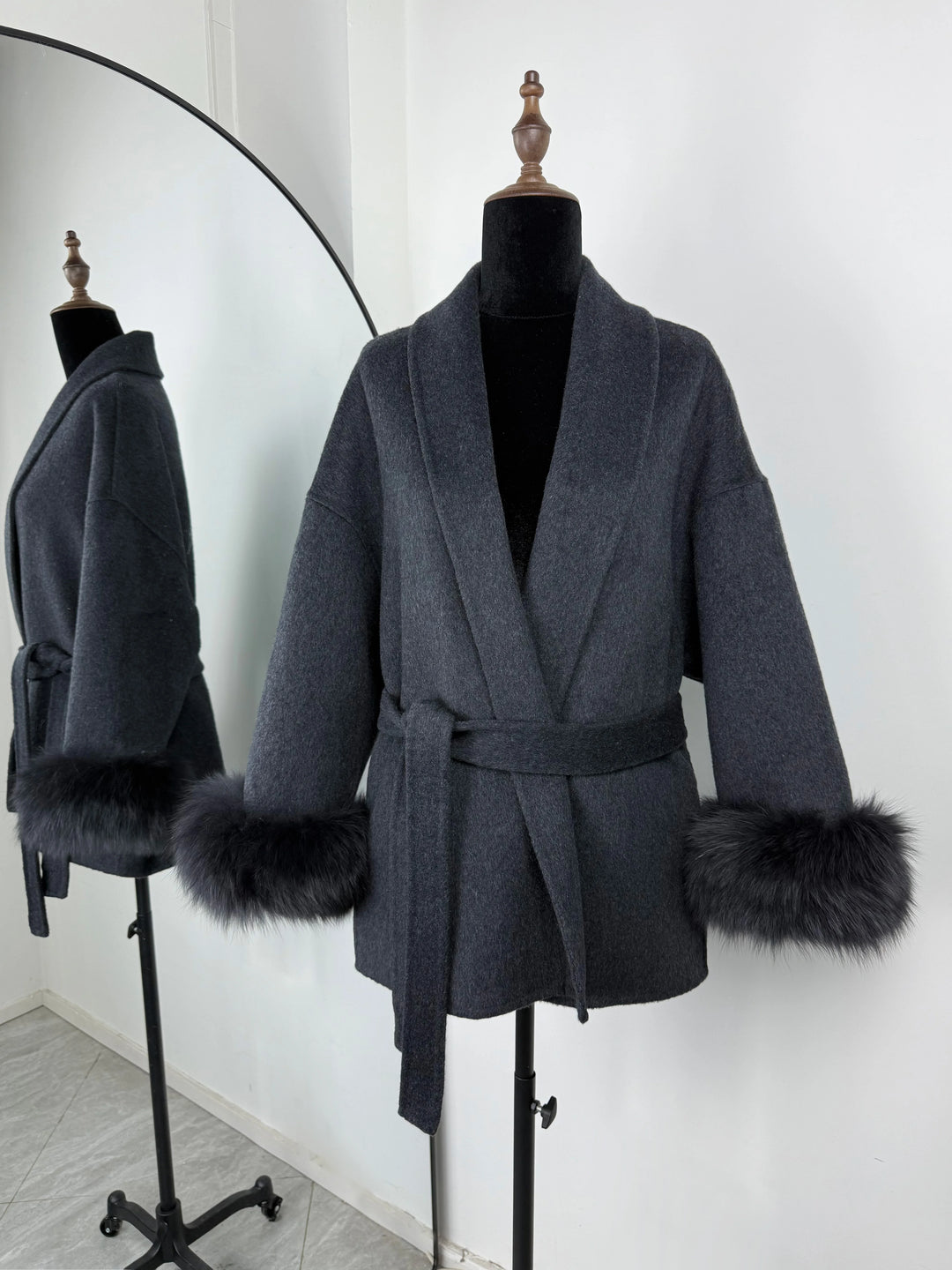 TARUXY fourrure de renard laine manteaux femmes manteau court bureau dame amovible élégant Double face laine pardessus 2025 nouvelle veste Cardigan
