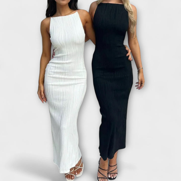 Robes maxi sans manches élégantes avec fronces