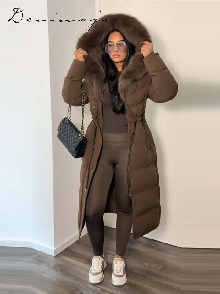 Manteau Long Premium à Capuche – Élégance et Protection au Quotidien Femme