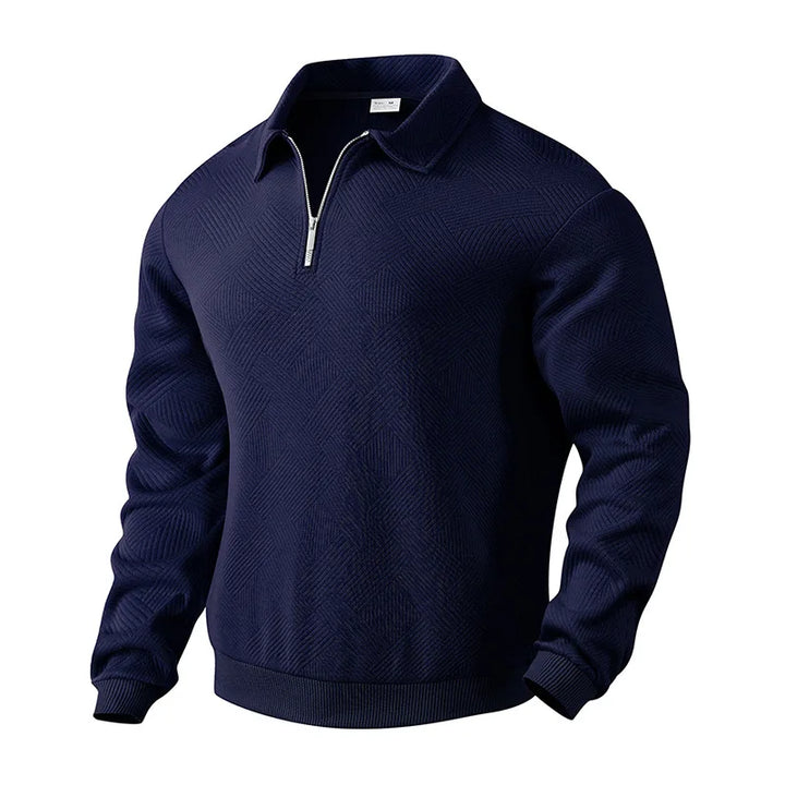 Pull homme col zippé à allure élégante et confort moderne