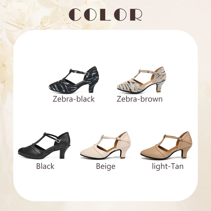 Chaussures de danse modernes pour femmes, pour Tango latin, Salsa, salle de bal sociale, carrées, chaussures d'entraînement pour dames/filles, talons 5.5/7.5cm