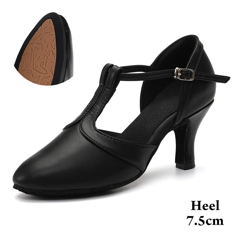 Chaussures de danse modernes pour femmes, pour Tango latin, Salsa, salle de bal sociale, carrées, chaussures d'entraînement pour dames/filles, talons 5.5/7.5cm