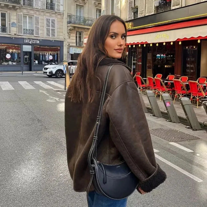 MUJER 2025 femme épais Faux cuir vestes pour femmes automne hiver manteaux chauds femme Demi-saison en peluche veste femmes vêtements d'extérieur