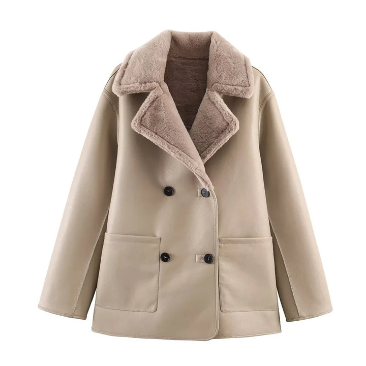 Manteau Double face réversible pour femme, haut de rue, décontracté, nouvelle Collection automne/hiver 2025