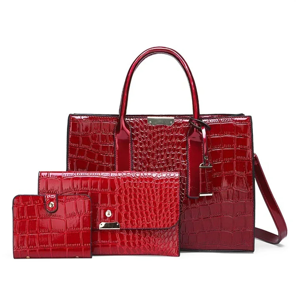 Sac à main motif crocodile pour femme, grande capacité, sac fourre-tout initié, sacs à main et sacs à main en cuir, sacs à main de luxe pour femme, designer
