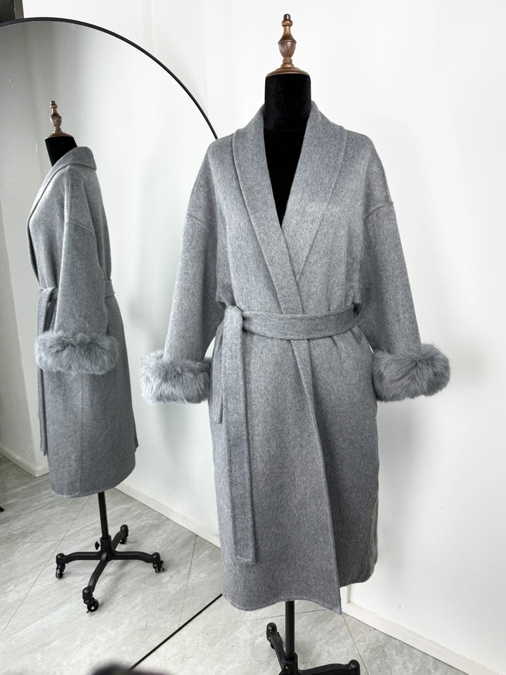 TARUXY fourrure de renard laine manteaux femmes manteau court bureau dame amovible élégant Double face laine pardessus 2025 nouvelle veste Cardigan