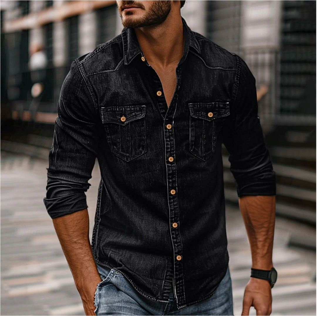 Mode Lumiére™ | Chemise classique avec poches poitrine pour hommes