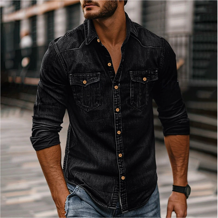 Mode Lumiére™ | Chemise classique avec poches poitrine pour hommes