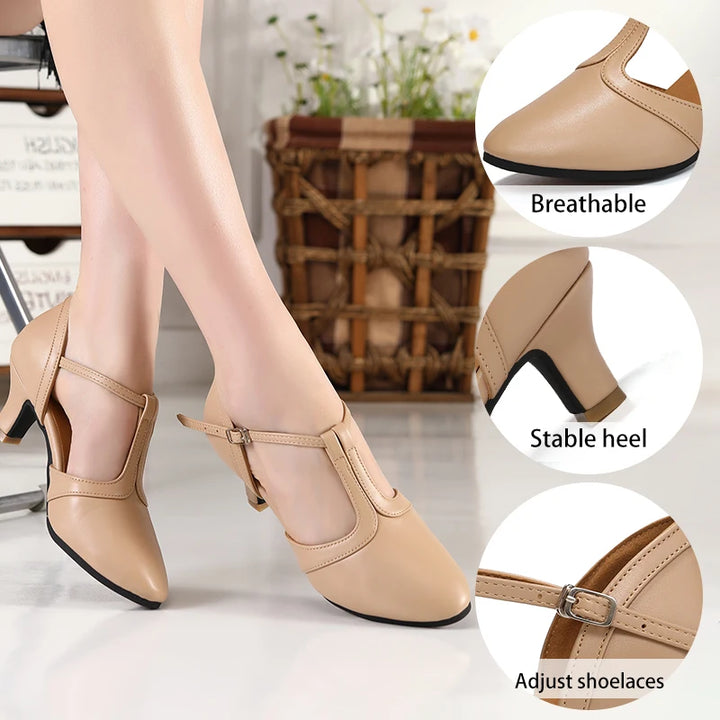 Chaussures de danse modernes pour femmes, pour Tango latin, Salsa, salle de bal sociale, carrées, chaussures d'entraînement pour dames/filles, talons 5.5/7.5cm
