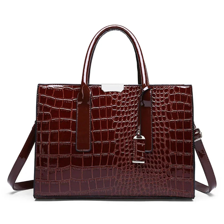 Sac à main motif crocodile pour femme, grande capacité, sac fourre-tout initié, sacs à main et sacs à main en cuir, sacs à main de luxe pour femme, designer
