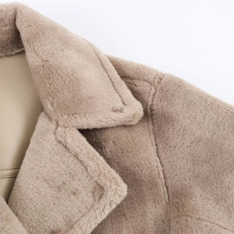 Manteau Double face réversible pour femme, haut de rue, décontracté, nouvelle Collection automne/hiver 2025