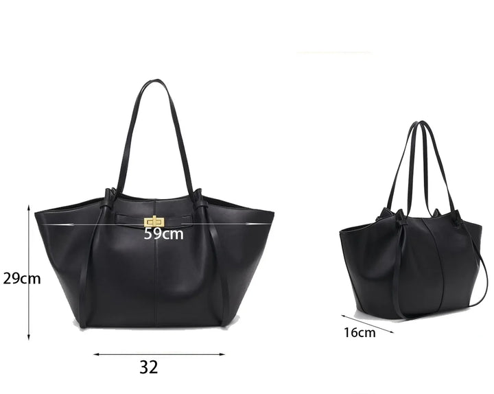 Sacs à main trapèze de grande capacité pour femmes, sacs à bandoulière de styliste avec serrure en métal, grand fourre-tout en cuir Pu de haute qualité pour les déplacements