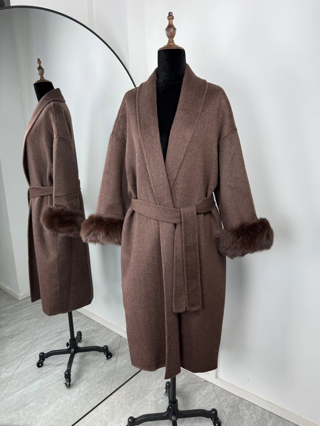TARUXY fourrure de renard laine manteaux femmes manteau court bureau dame amovible élégant Double face laine pardessus 2025 nouvelle veste Cardigan
