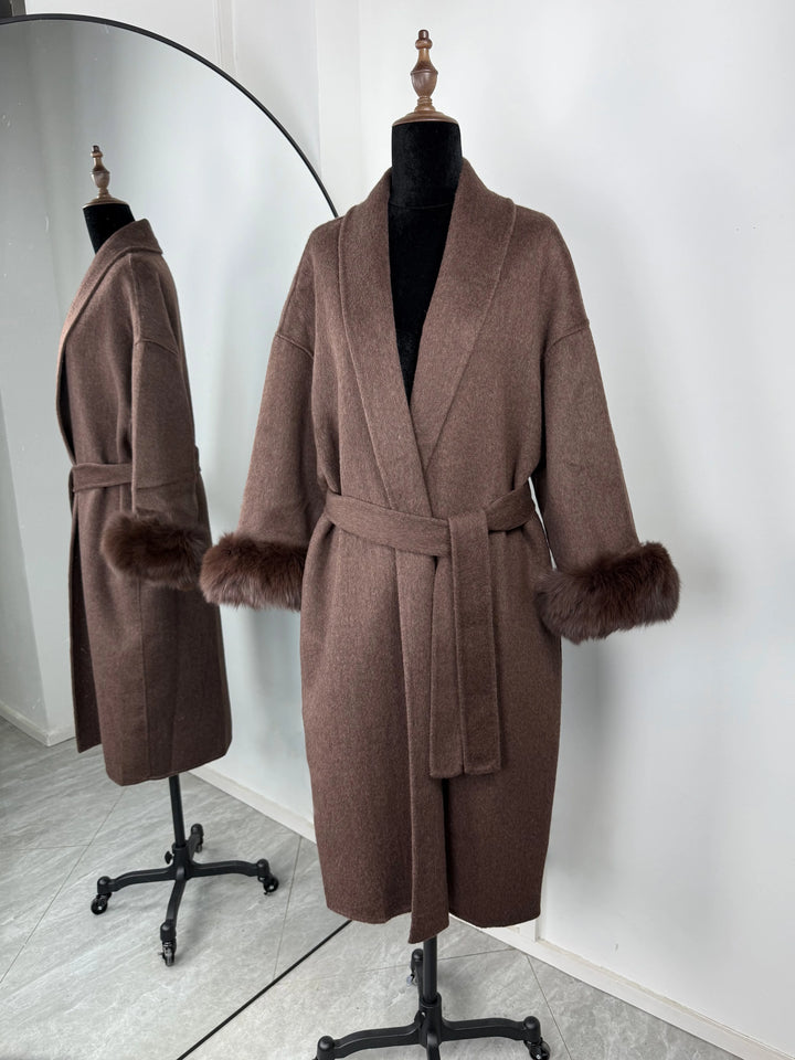 TARUXY fourrure de renard laine manteaux femmes manteau court bureau dame amovible élégant Double face laine pardessus 2025 nouvelle veste Cardigan