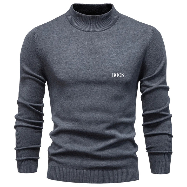 Pull homme col mi-haut à coupe ajustée, élégant et confortable