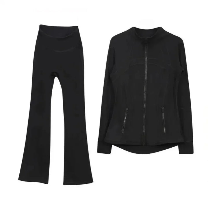 2025 L310 Tenue de yoga pour femme deux pièces pantalons longs évasés costumes
